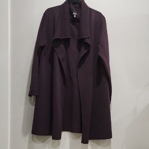 Eileen Fisher Deep Plum Knit Open Cardigan Top